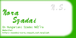 nora szadai business card